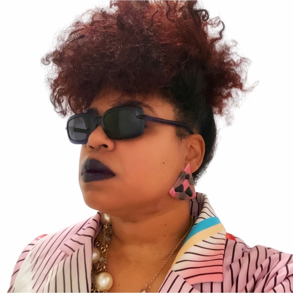 Rare 90s Vintage FENDI Blue Matte Dark Tint Square Shaped Sunglasses - Picture 11 of 11